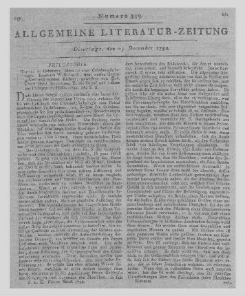 1792: Allgemeine Literatur-Zeitung