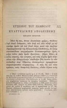 Eusebii Caesariensis opera, 3. Demonstrationis evangelicae libri I - X