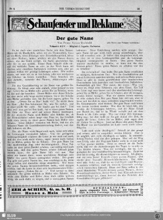 Schaufenster und Reklame