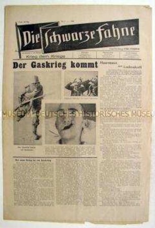 Anarchistische Wochenzeitung "Die Schwarze Fahne" u.a. zur Friedensbewegung