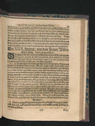 Der XIIX. Articul/ von dem Freyen Willen.