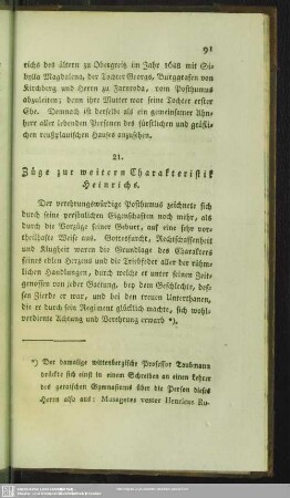 21. Züge zur weitern Charakteristik Heinrichs