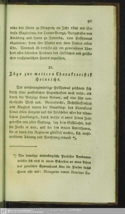 21. Züge zur weitern Charakteristik Heinrichs