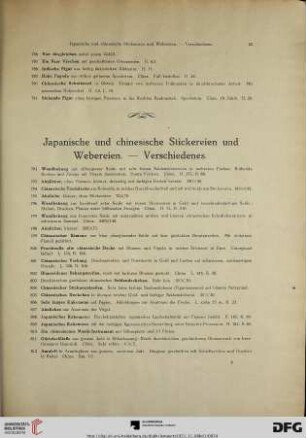 Japanische und chinesische Stickereien und Webereien – Verschiedenes (Nr. 792-820)