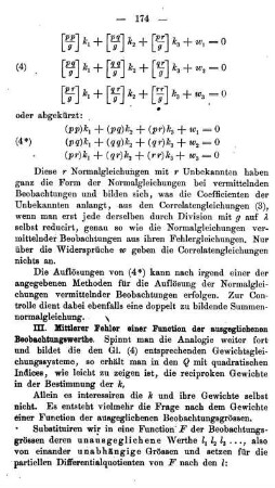 Mittlerer Fehler einer Function der Beobachtungswerthe