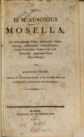 Des D. M. Ausonius Mosella