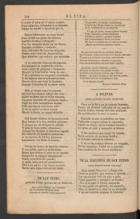 En San Pedro. : Ante el busto mutilado de Bolívar. - [Poesía]