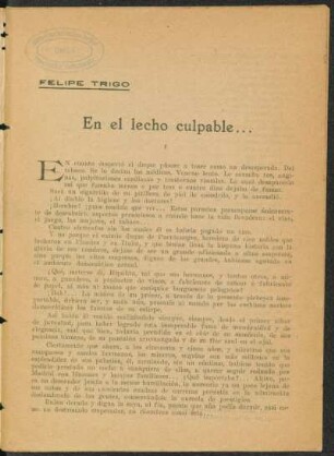 En el lecho culpable...