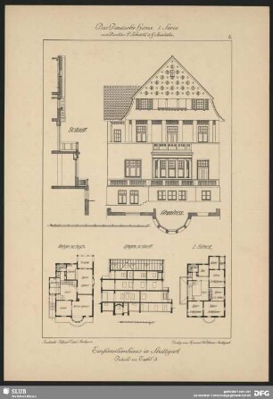 Einfamilienhaus in Stuttgart [Grundriss, Aufriss]