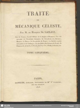 5: Traité De Mécanique Céleste