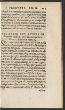 Meditatio Divi Augustini ...