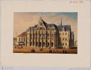 Die Kreuzschule in Dresden am Georgplatz, Blick nach Nordosten