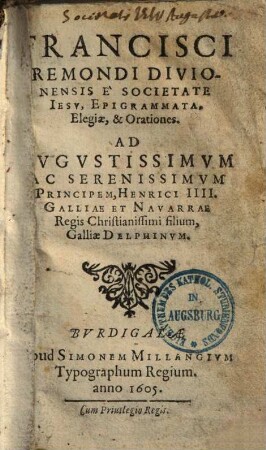 Epigrammata, elegiae et orationes