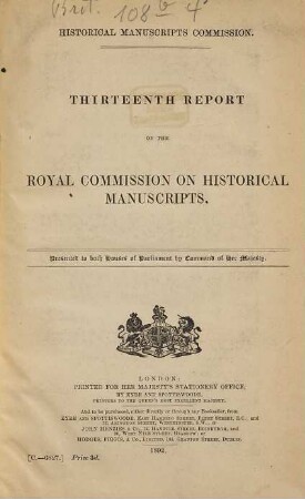 Report. 13. 1892