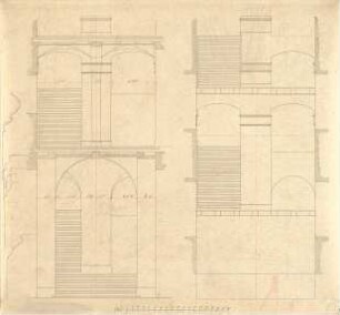 Gärtner, Friedrich von; München, Ludwigstr. 27; General - Bergwerks - und Salinen- Administration (Universitätsbibliothek) - Schnitte