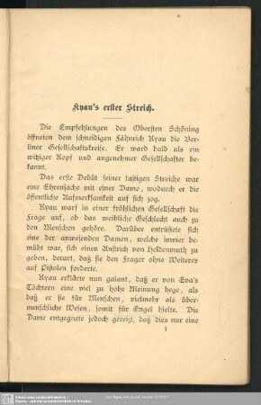 Kyau´s erster Streich