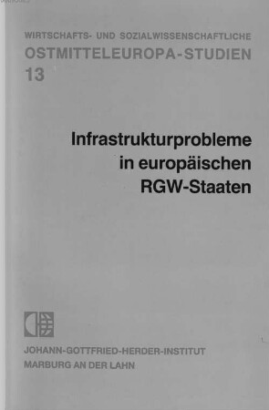 Infrastrukturprobleme in europäischen RGW-Staaten