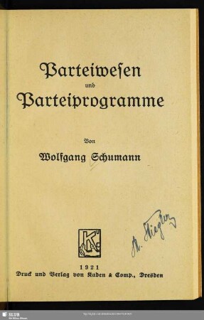 Parteiwesen und Parteiprogramme