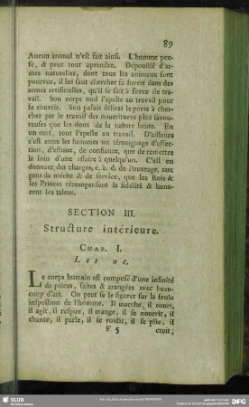 Section III. Structure intérieure