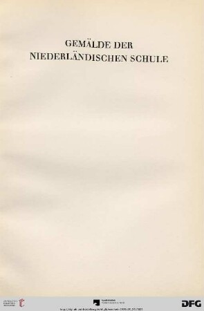 Gemälde der niederländischen Schule (Nr. 5-105)