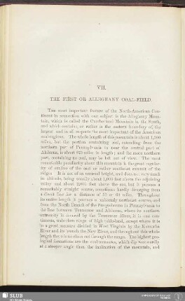 VII. The first of Alleghany coal-field