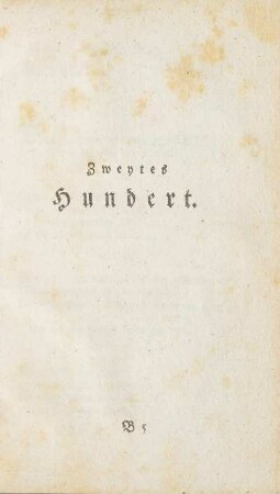 Zweytes Hundert