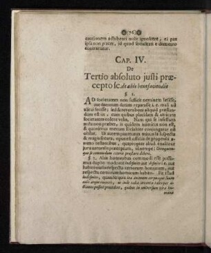 Cap. IV. De Tertio absoluto justi præcepto sc. de aliis benefaciendis.