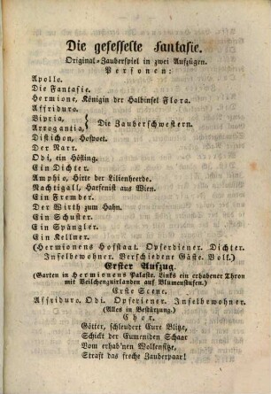 Ferdinand Raimunds sämmtliche Werke : Herausgegeben von Johann Nep. Vogl, 7