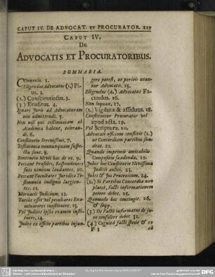 Caput IV. De Advocatis Et Procuratoribus
