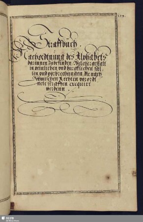 Straffbuch nach Ordnung des Alphabets darinnen zubefinden
