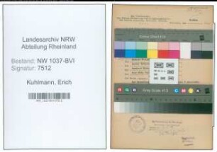 Entnazifizierung Erich Kuhlmann , geb. 19.03.1900 (Ingenieur)