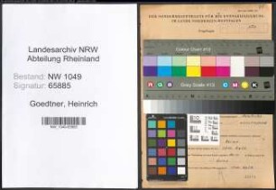 Entnazifizierung Heinrich Goedtner , geb. 05.07.1901 (Postassistent)