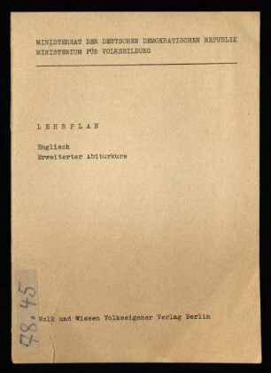 1977: Erweiterter Abiturkurs