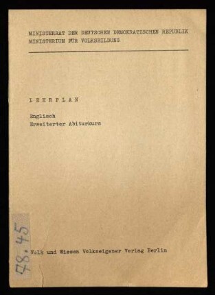 1977: Erweiterter Abiturkurs
