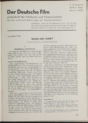Der Deutsche Film - 1937-Sep: Der Deutsche Film - 1937-Sep
