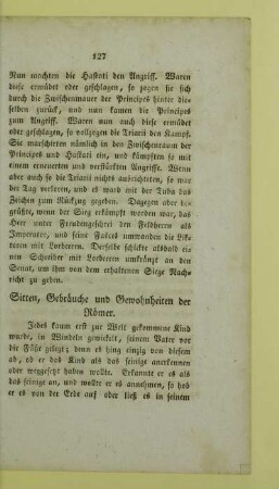 Sitten, Gebraeuche und Gewohnheiten der Roemer