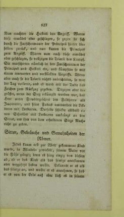 Sitten, Gebraeuche und Gewohnheiten der Roemer