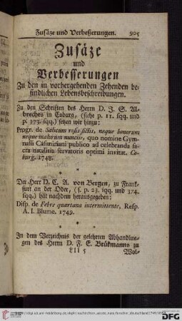 Zusaeze und Verbesserungen
