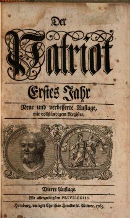 Der Patriot. 1, 1. 1724 (1765)