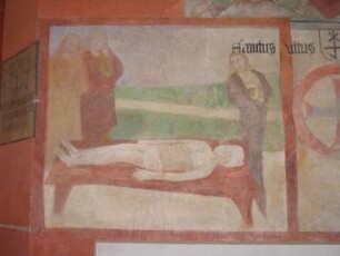 Heilige — Beweinung des heiligen Erasmus (?)