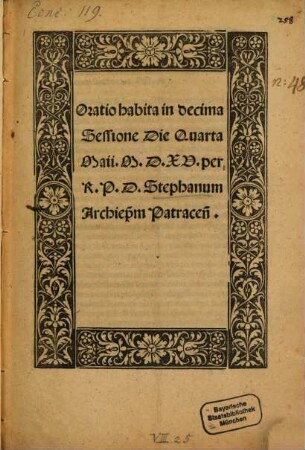 Oratio habita in decima sessione [Concilii Lateran.]