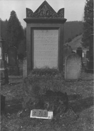 Grabstein 273 (Index: 100009270) Maße HxBxT: 182x65x25 cm: Grabstein 273