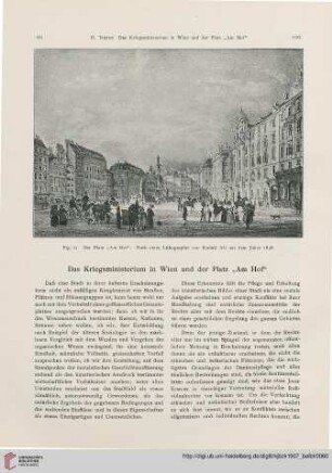 1907: Das Kriegministerium in Wien und der Platz "Am Hof"