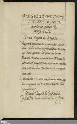 Regulae de compositione medicamentorum quibus chirurgia utitur.