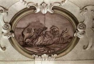 Scheinarchitektur mit Szenen aus der Klostergeschichte und Porträts und Szenen aus der Geschichte der Häuser Babenberg und Habsburg