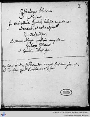 Catalogus Manuscriptorum capituli ecclesiae Augustanae