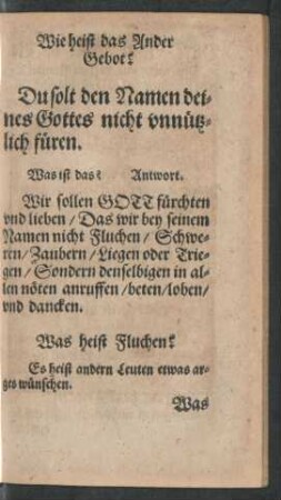 Wie heist das Ander Gebot?
