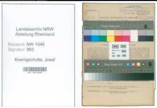 Entnazifizierung Josef Koenigschulte , geb. 27.03.1901 (Landwirt)