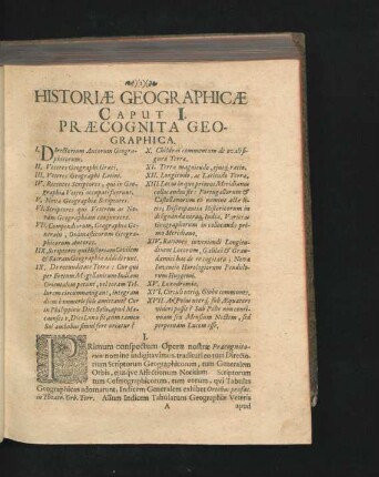 Historiae Geographicae.
