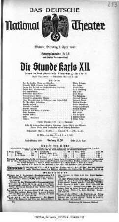 Die Stunde Karls XII.